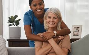 companion with a senior showing connection